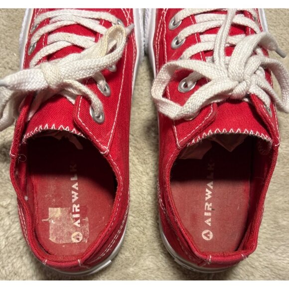 Airwalk Red Canvas Low Top Sneakers Womens Size 6 USA Casual Comfortable Shoes - Picture 10 of 14